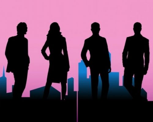 business people silhouettes with cityscape 21 67101011